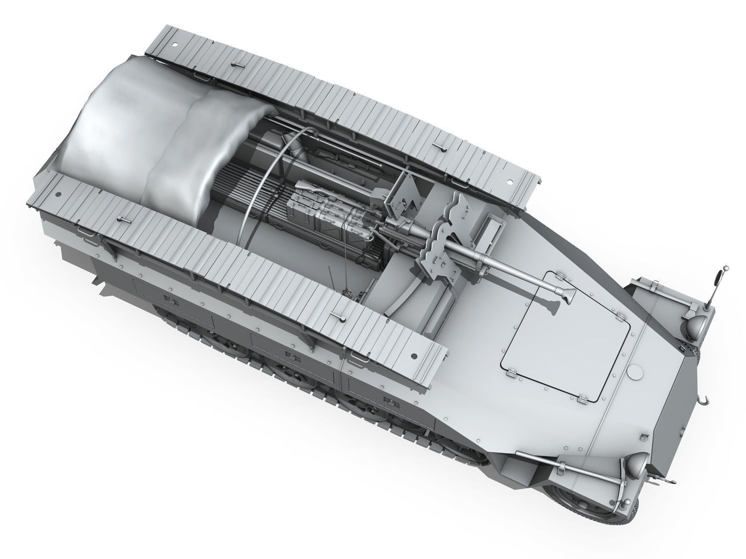 SDKFZ 251 7 Ausf D - Assault Engineer Vehicle 3D model_8
