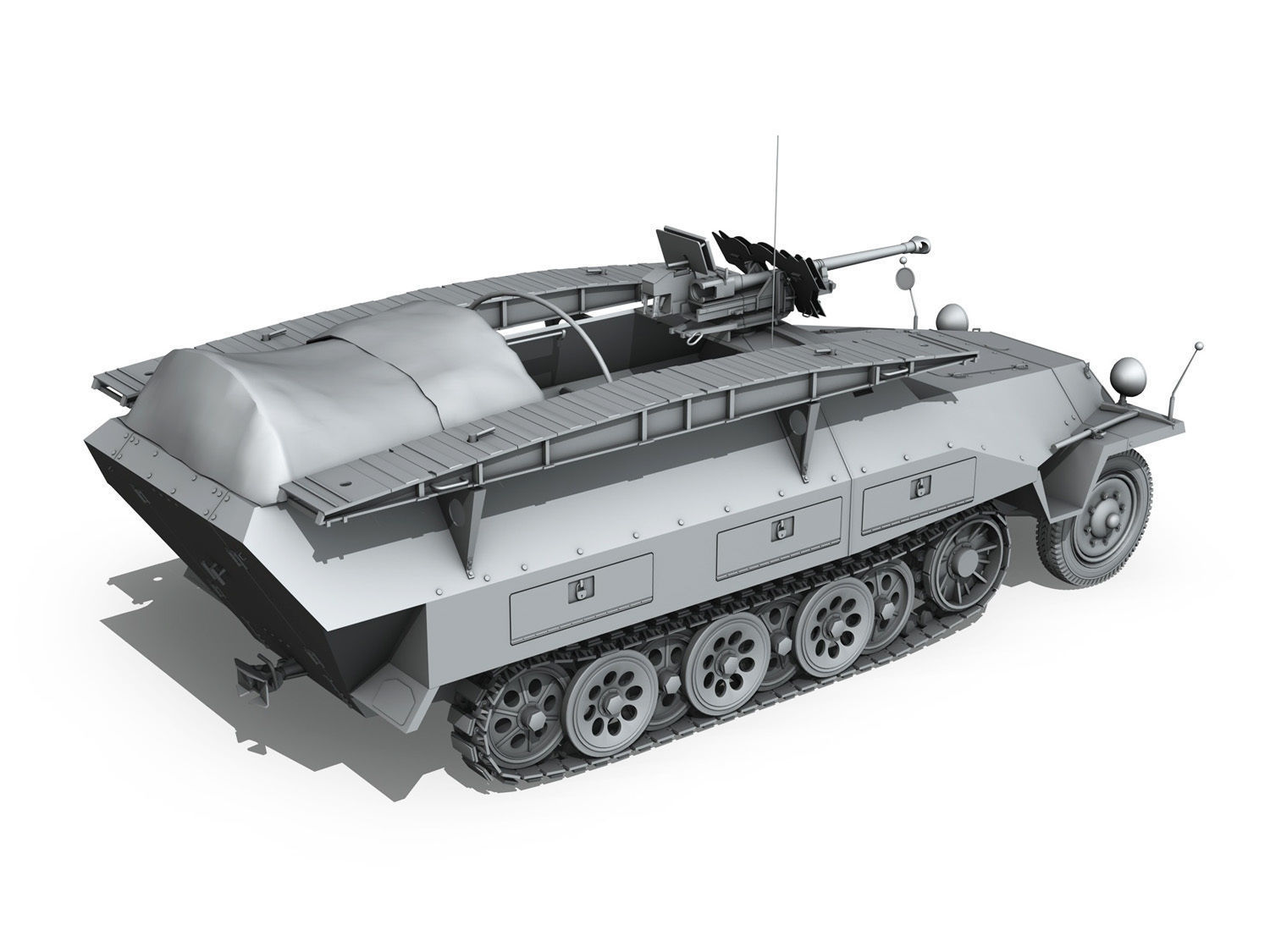 SDKFZ 251 7 Ausf D - Assault Engineer Vehicle 3D model_5