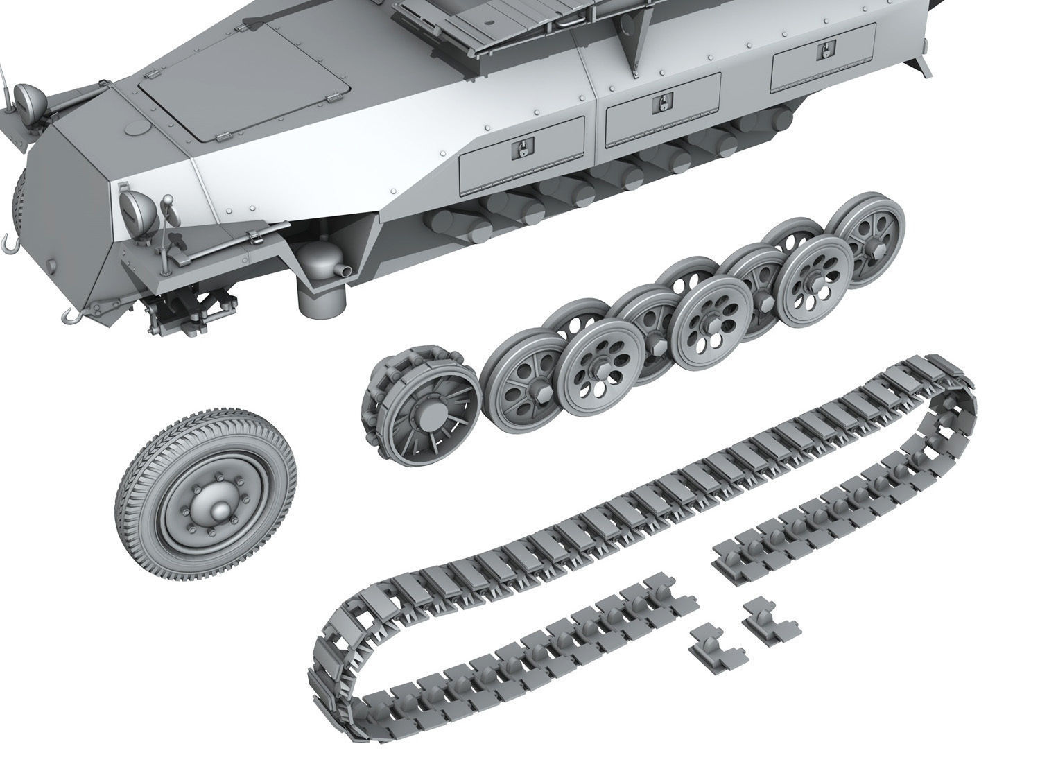 SDKFZ 251 7 Ausf D - Assault Engineer Vehicle 3D model_10