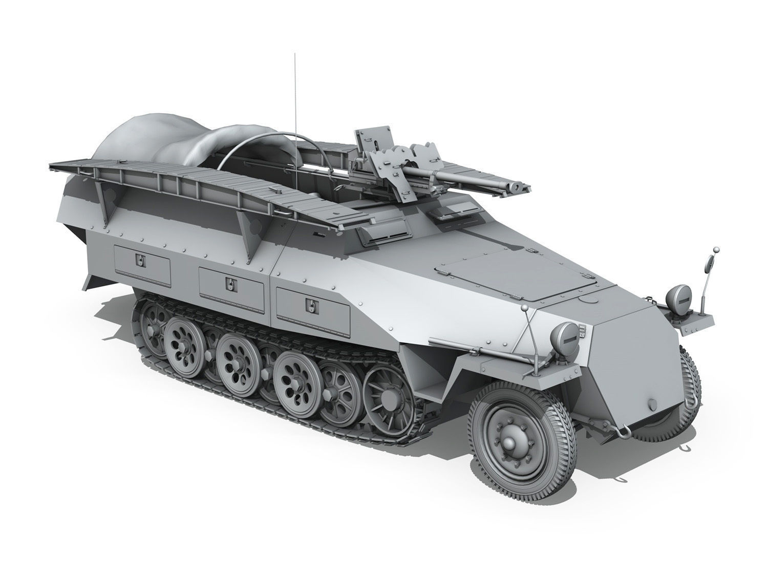 SDKFZ 251 7 Ausf D - Assault Engineer Vehicle 3D model_7