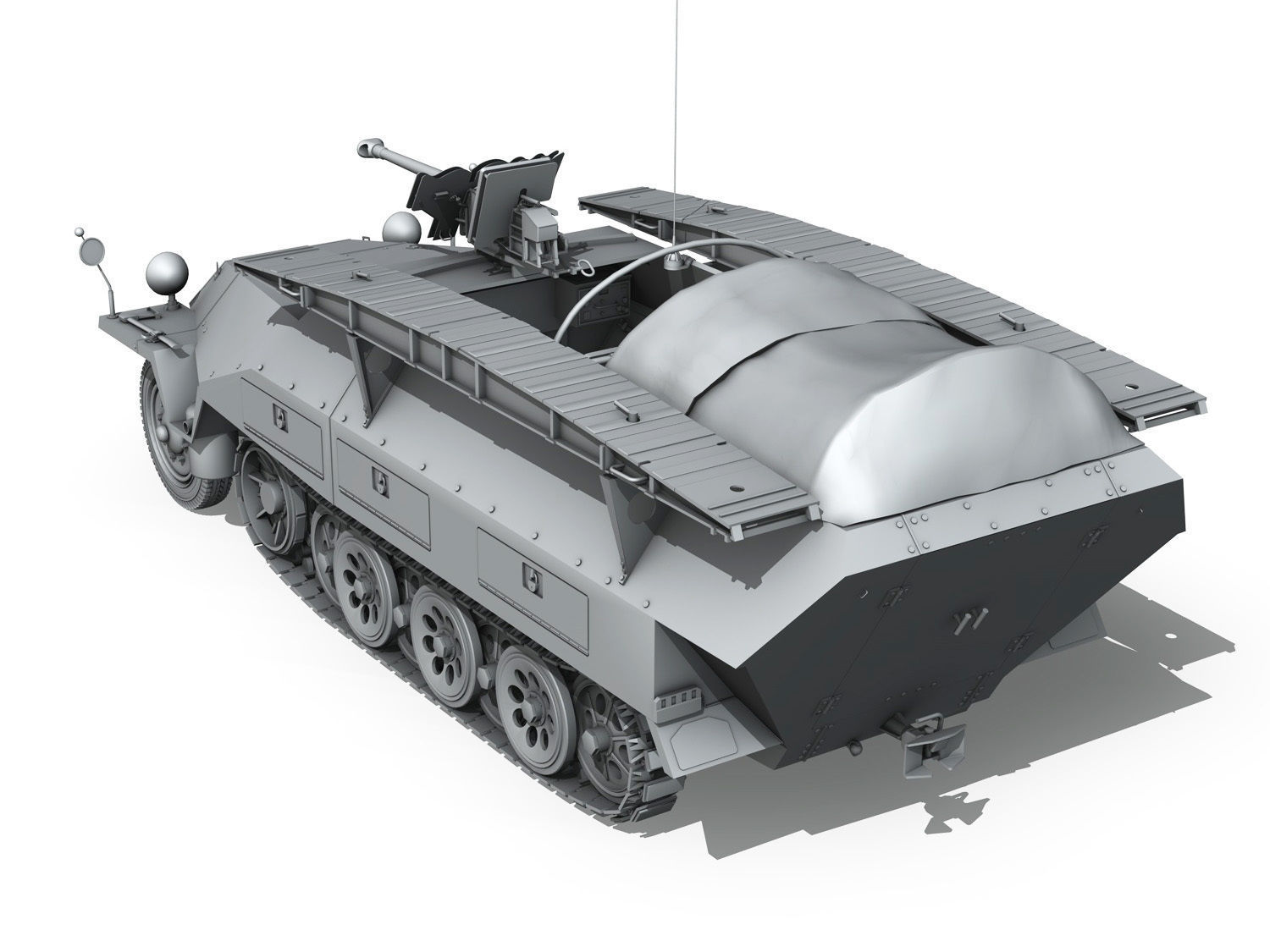 SDKFZ 251 7 Ausf D - Assault Engineer Vehicle 3D model_4