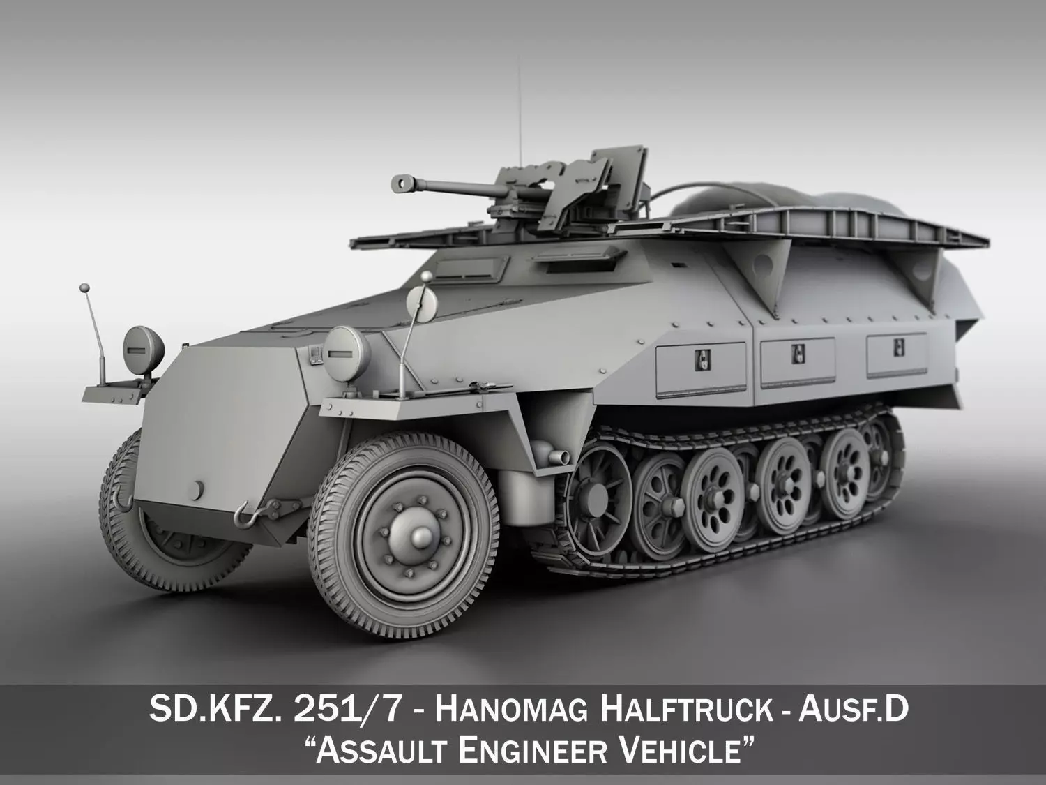 SDKFZ 251 7 Ausf D - Assault Engineer Vehicle 3D model_0