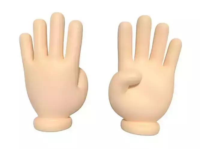 Hand Icon - Four Sign model