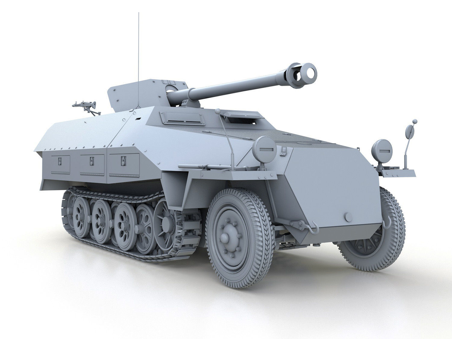 SDKFZ 251 22 - Ausf D - Pakwagen 3D model_9