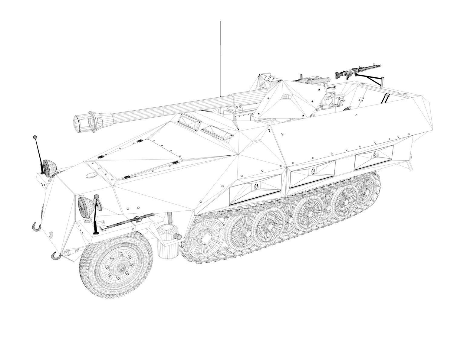 SDKFZ 251 22 - Ausf D - Pakwagen 3D model_13