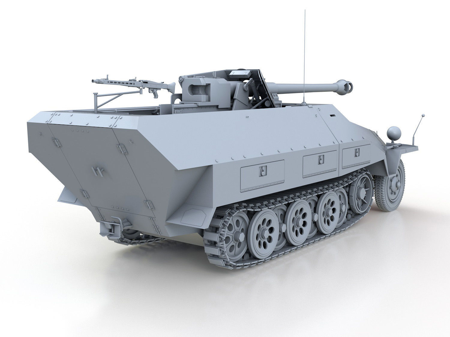 SDKFZ 251 22 - Ausf D - Pakwagen 3D model_6