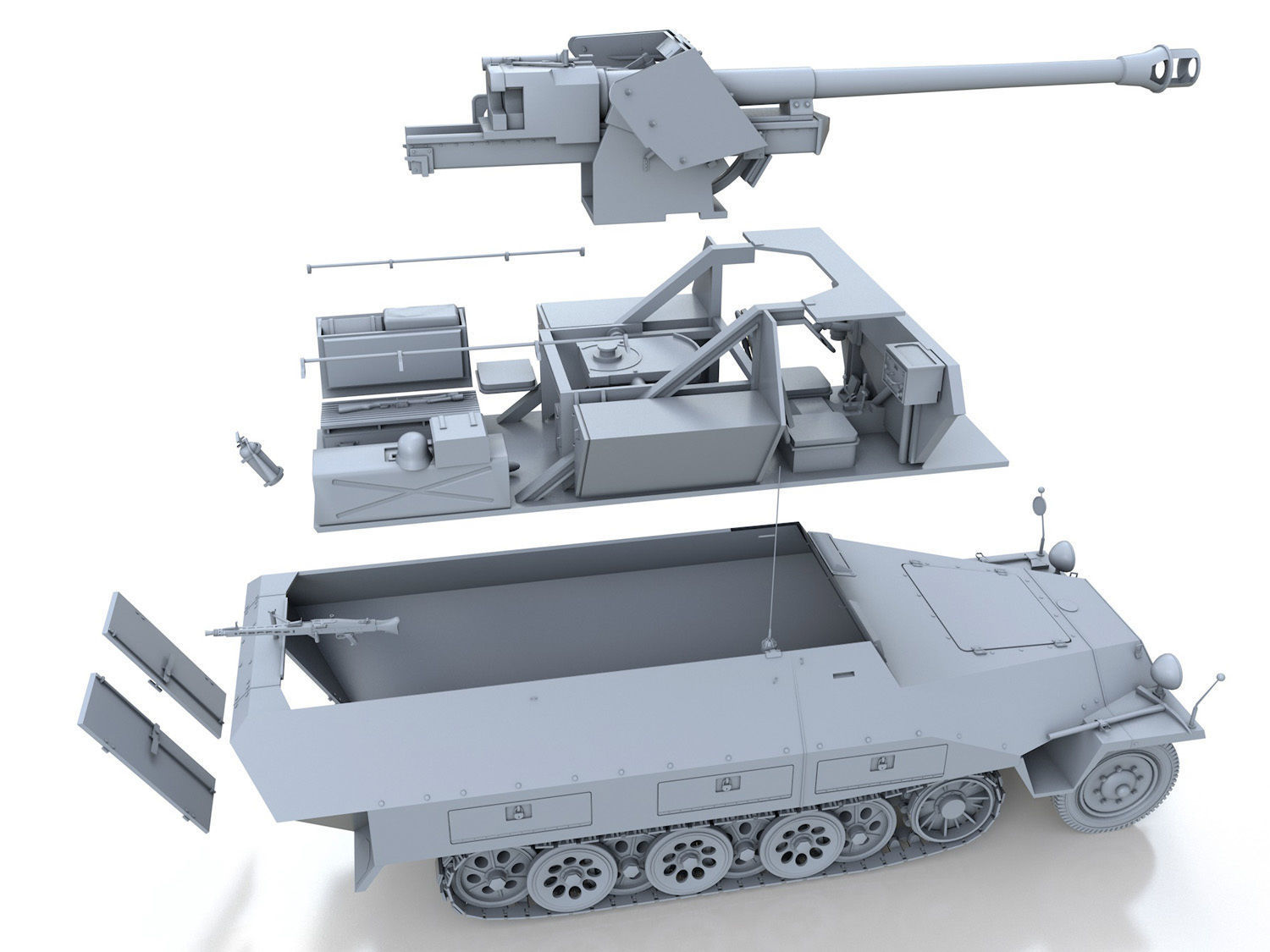 SDKFZ 251 22 - Ausf D - Pakwagen 3D model_11