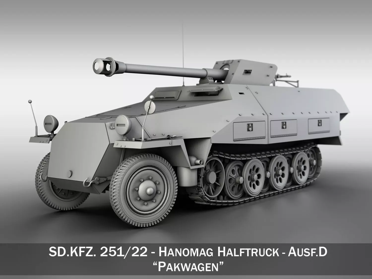SDKFZ 251 22 - Ausf D - Pakwagen 3D model_0