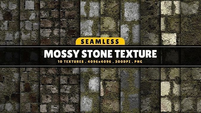 Texture Pack Seamless Mossy Stone Vol 01 Texture