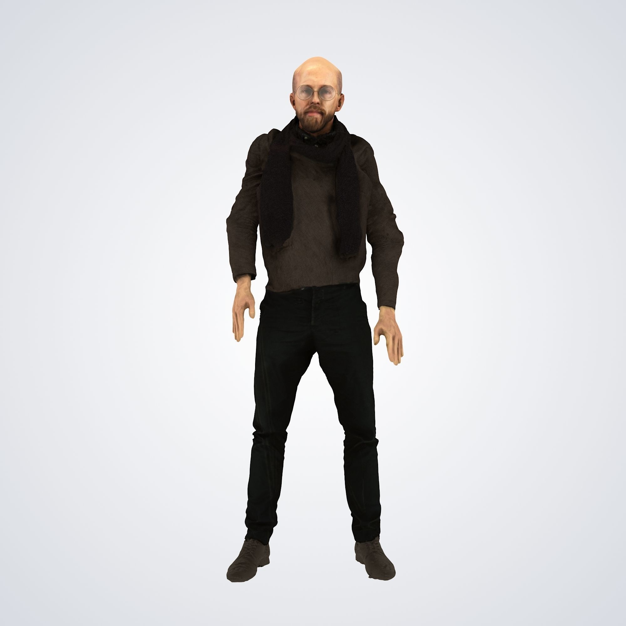 3d Human Arch-Viz  Art Critic Architect  Rigged  3D model_2