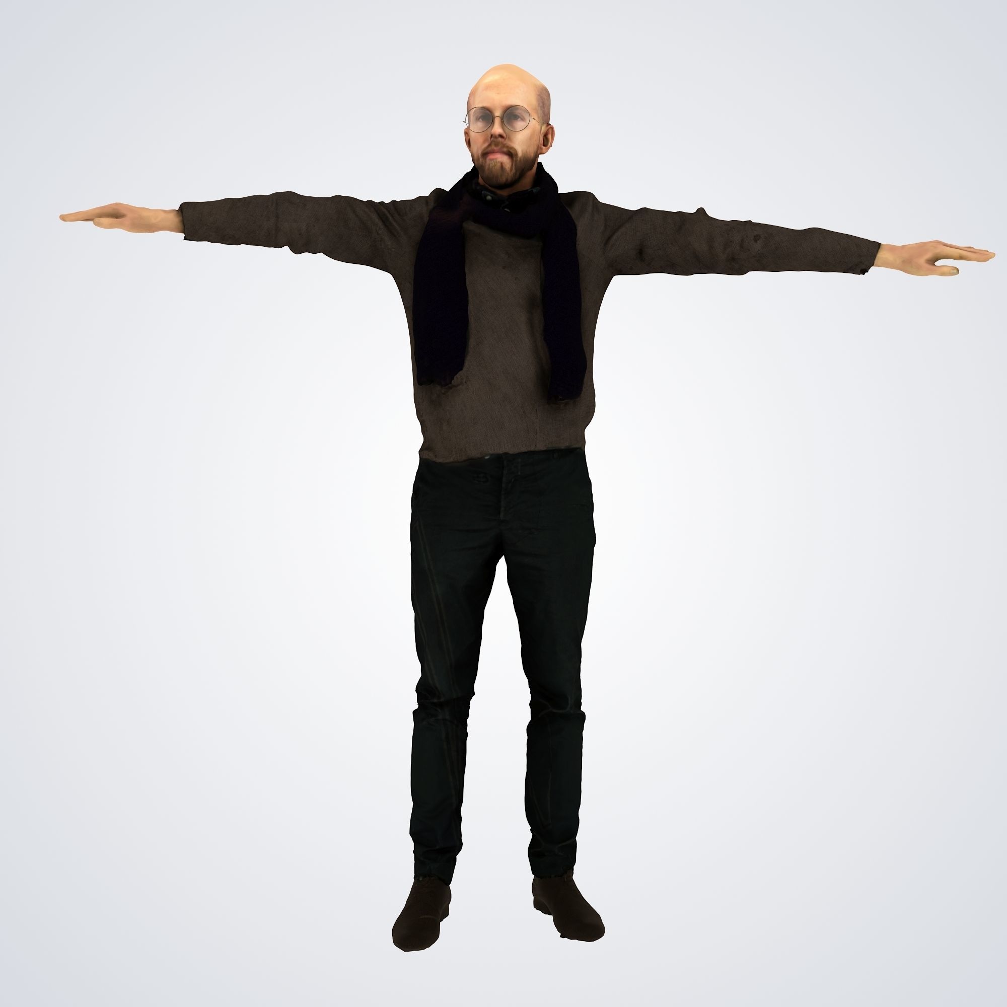 3d Human Arch-Viz  Art Critic Architect  Rigged  3D model_4