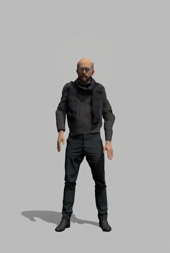 3d Human Arch-Viz  Art Critic Architect  Rigged  3D model_6