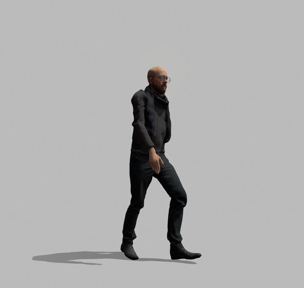 3d Human Arch-Viz  Art Critic Architect  Rigged  3D model_5