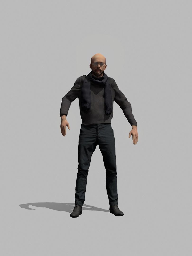 3d Human Arch-Viz  Art Critic Architect  Rigged  3D model_7