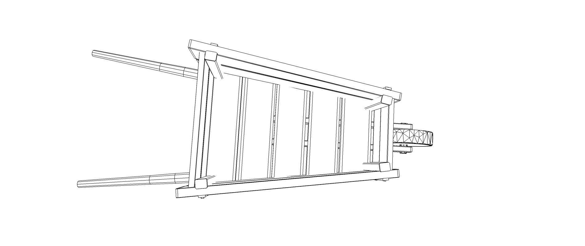 Wooden barrow Free low-poly 3D model_9