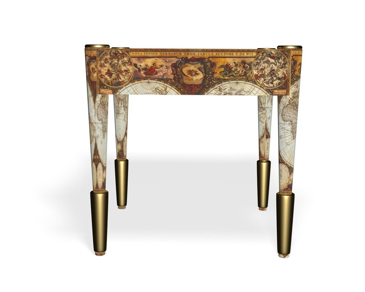 The Table ornate with gold legs 3D model_4