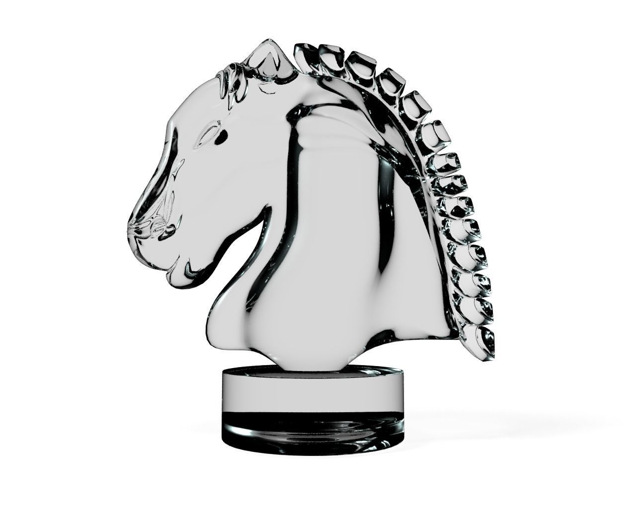 Horse Glass Statuette 3D model_6