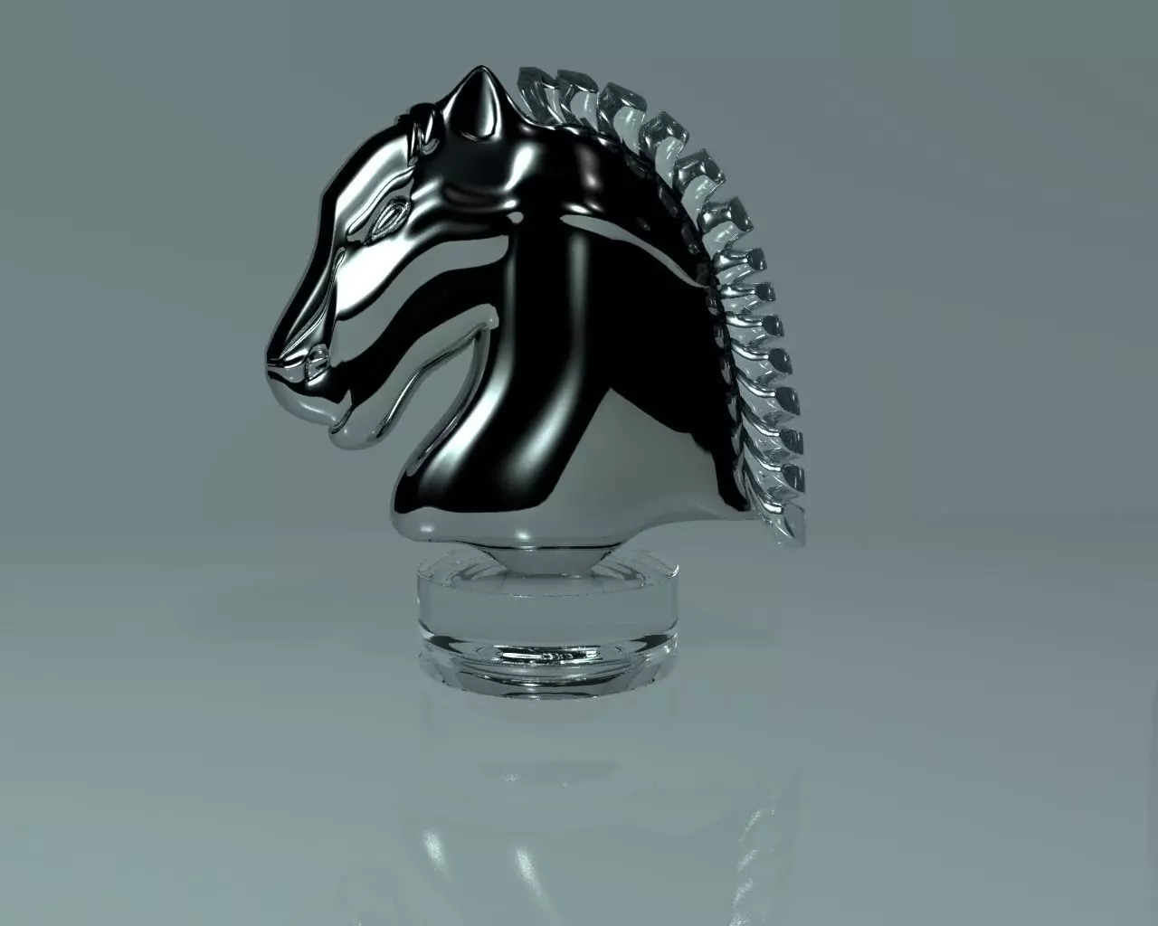 Horse Glass Statuette 3D model_0