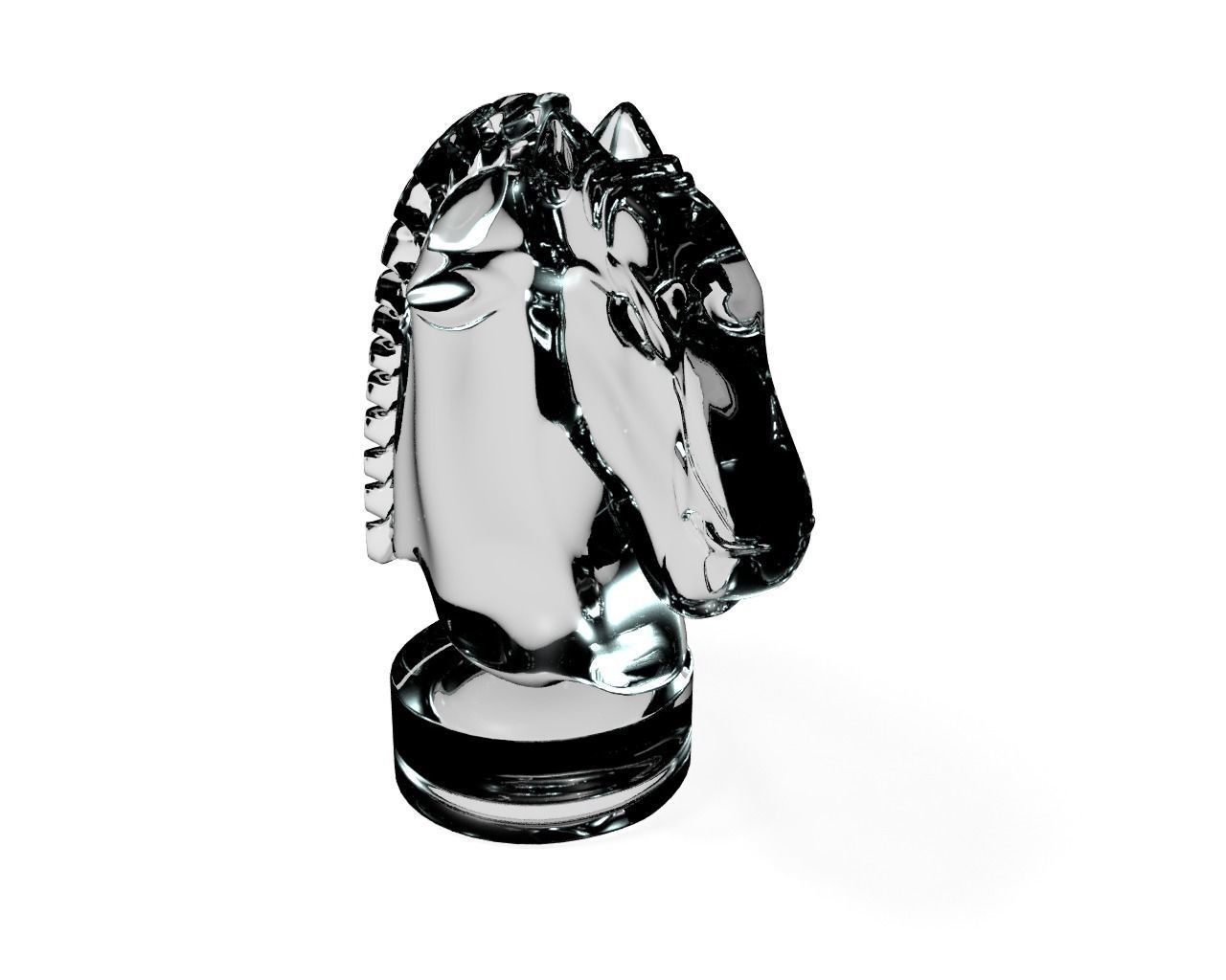 Horse Glass Statuette 3D model_8