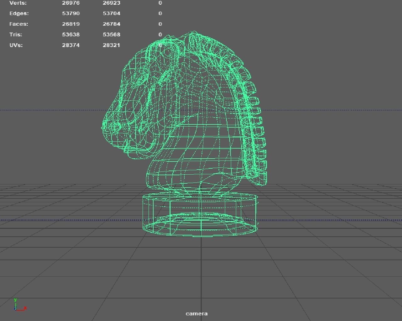 Horse Glass Statuette 3D model_9