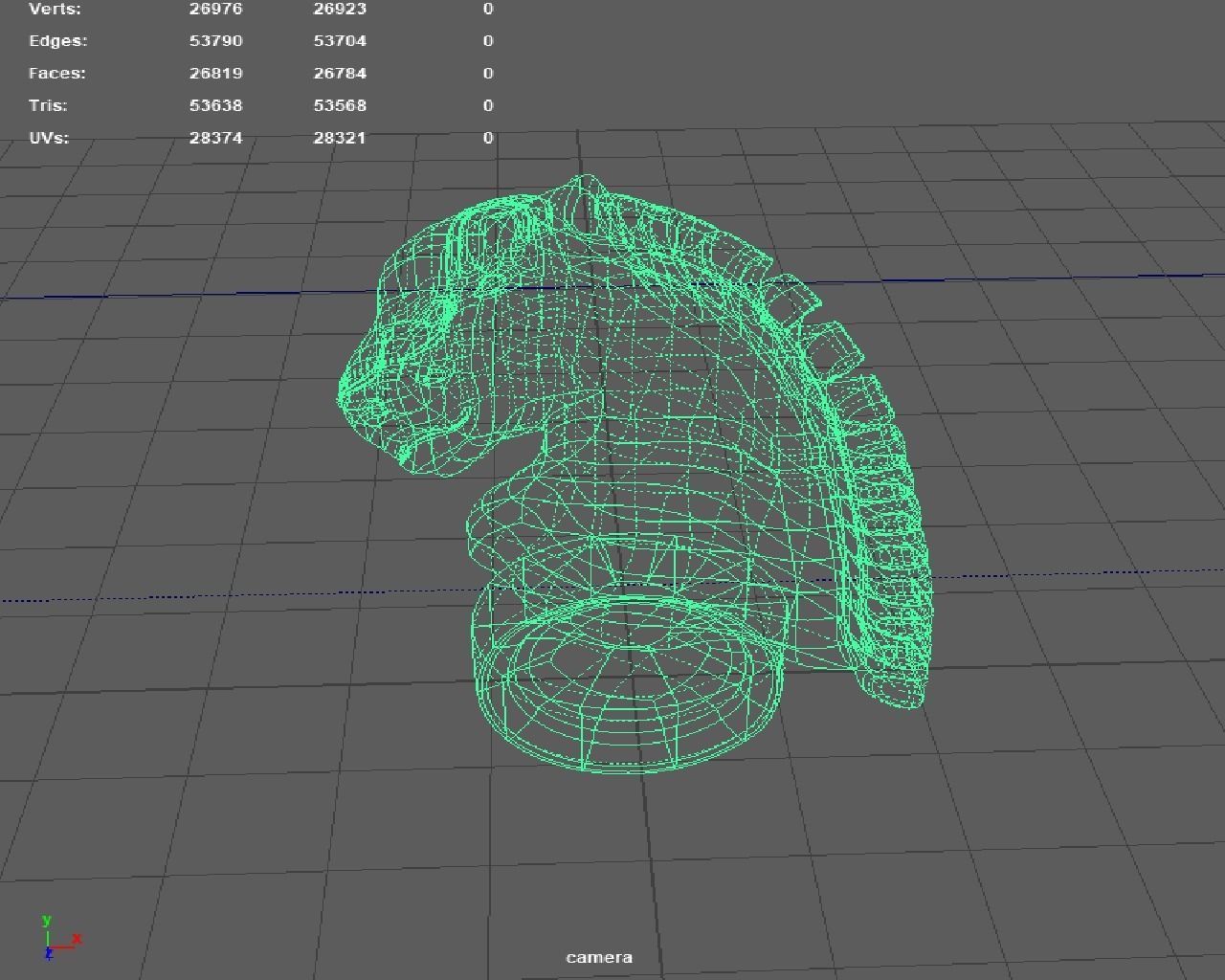 Horse Glass Statuette 3D model_10