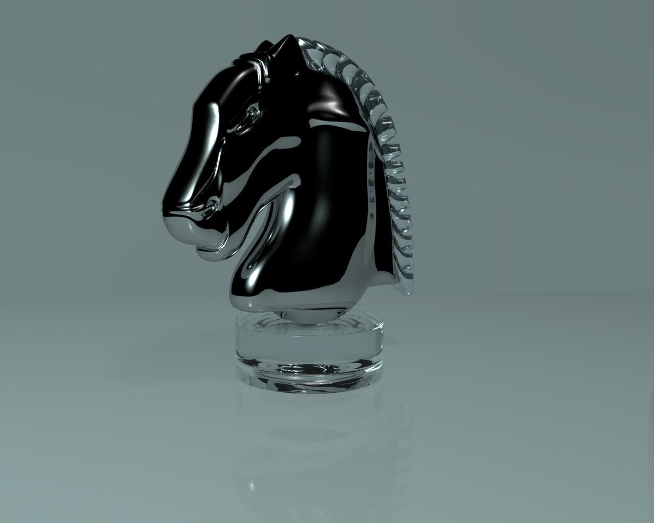 Horse Glass Statuette 3D model_11