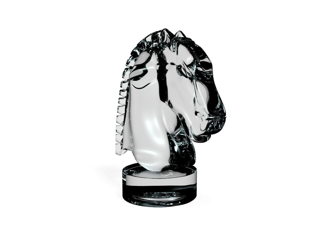 Horse Glass Statuette 3D model_7