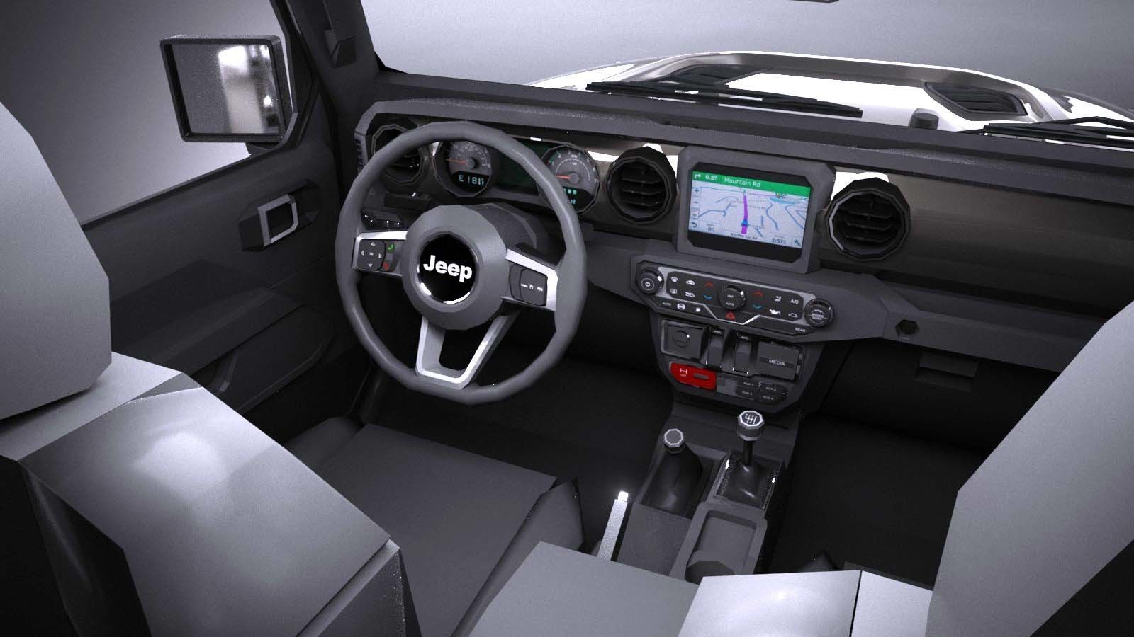 LowPoly Jeep Wrangler Sahara 2018 Low-poly 3D model_12