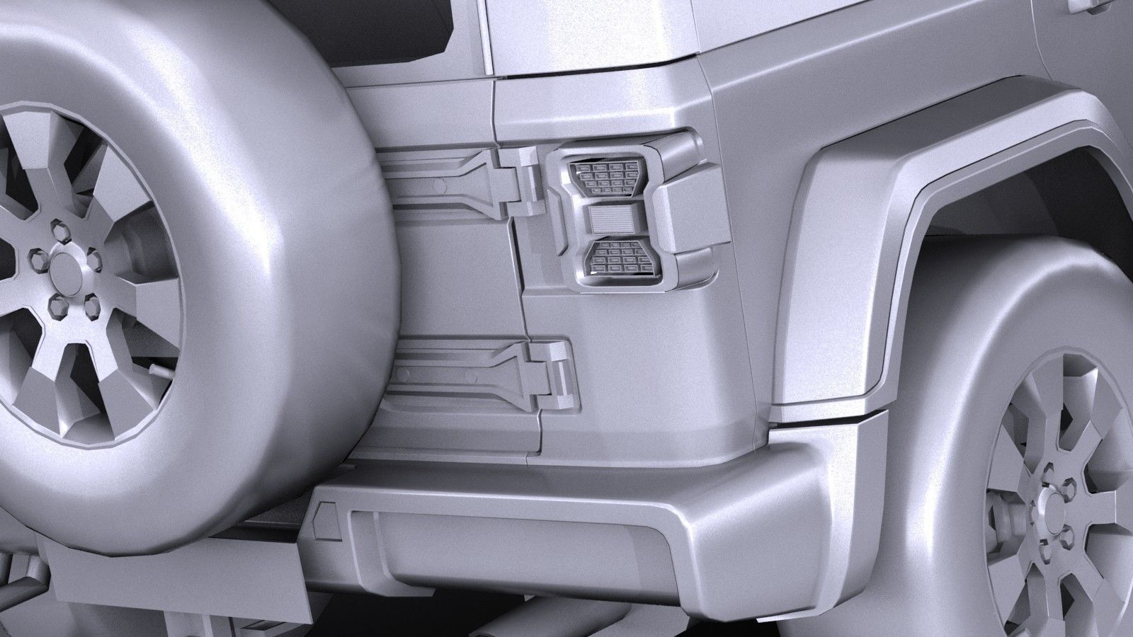 LowPoly Jeep Wrangler Sahara 2018 Low-poly 3D model_10