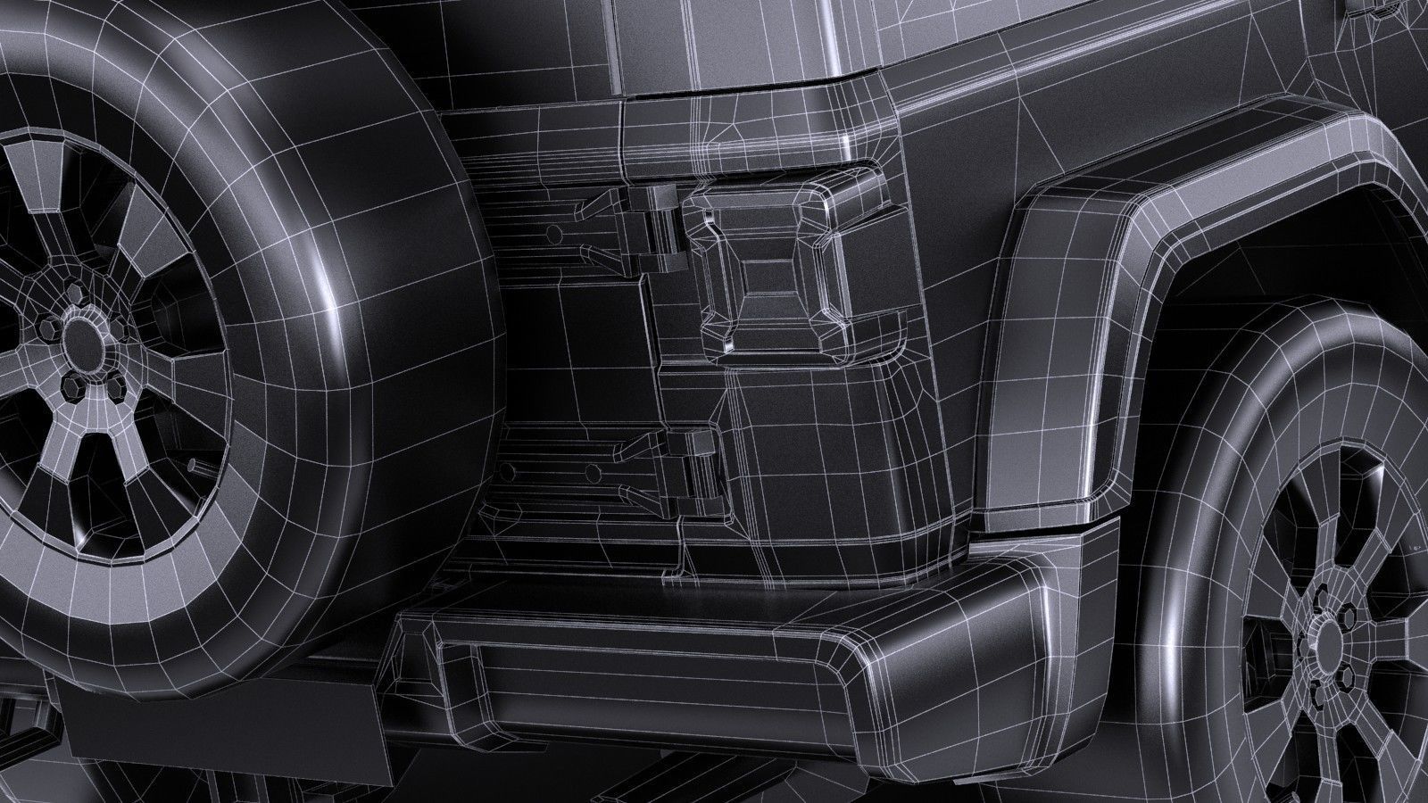 LowPoly Jeep Wrangler Sahara 2018 Low-poly 3D model_15