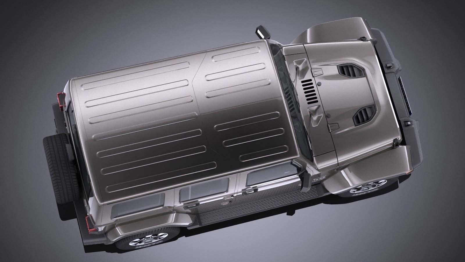 LowPoly Jeep Wrangler Sahara 2018 Low-poly 3D model_7