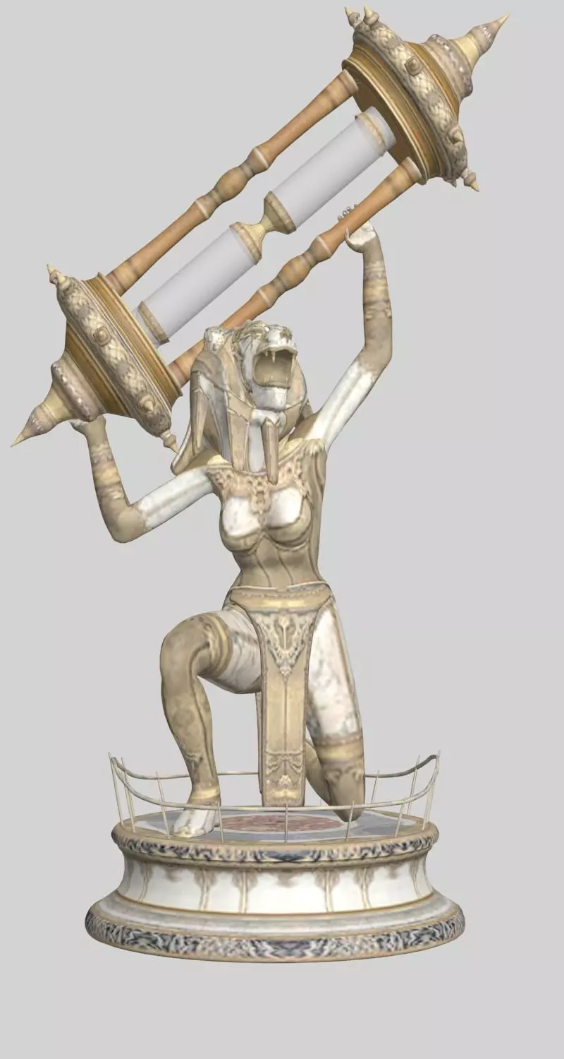 status legend of zelda person statue Low-poly 3D model_0