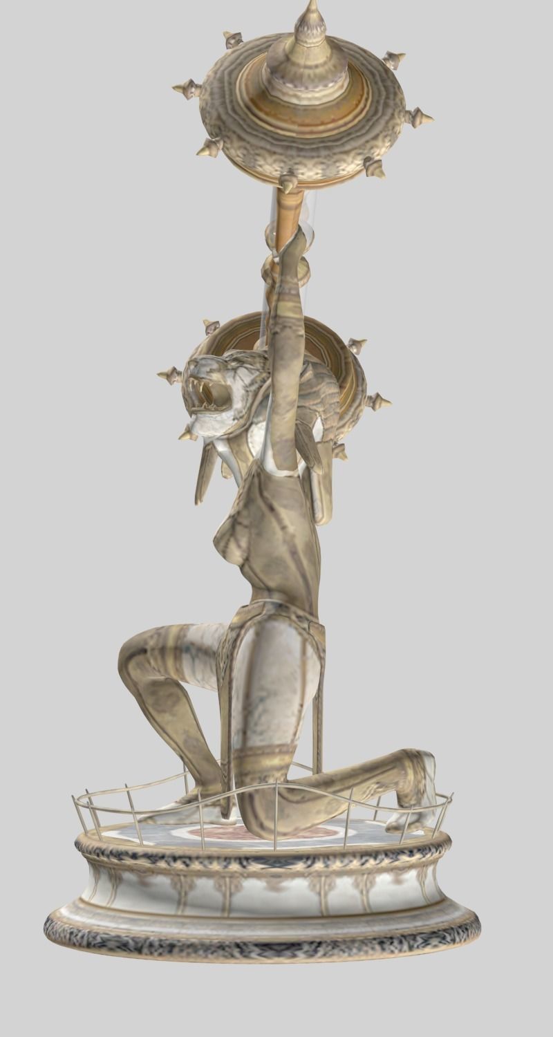 status legend of zelda person statue Low-poly 3D model_2