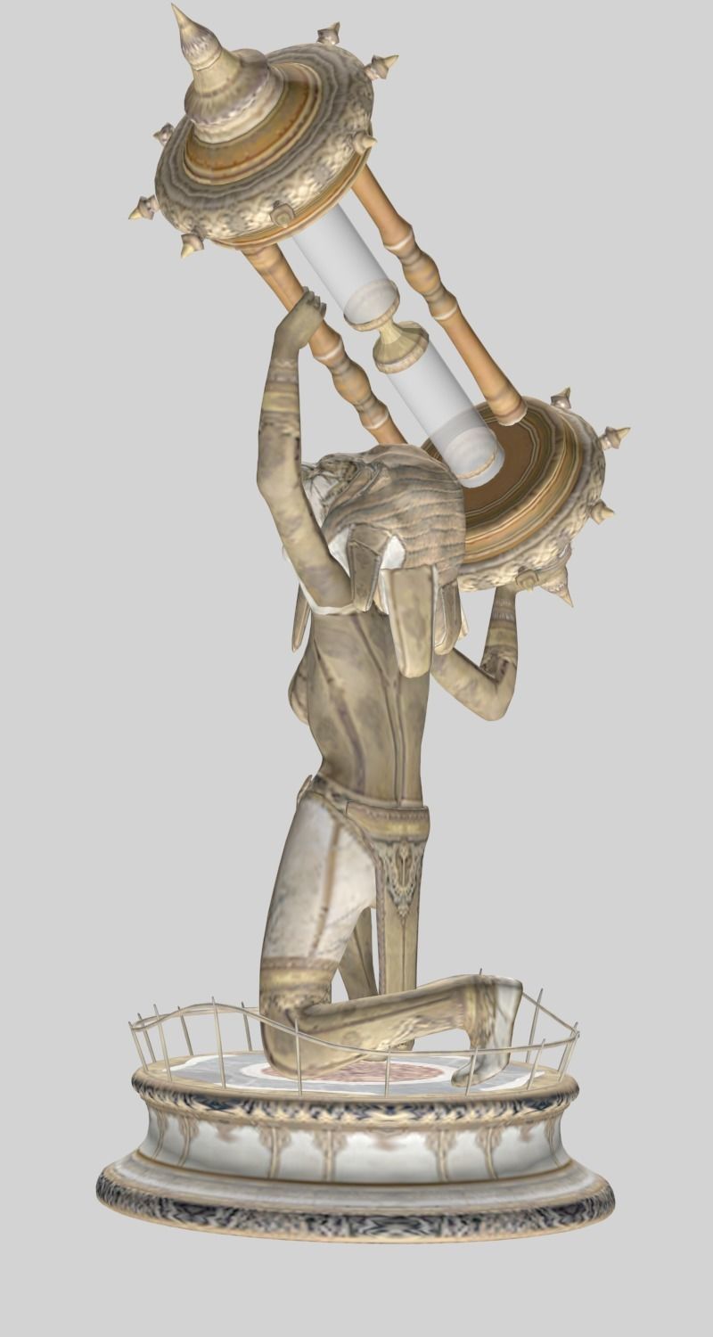 status legend of zelda person statue Low-poly 3D model_1