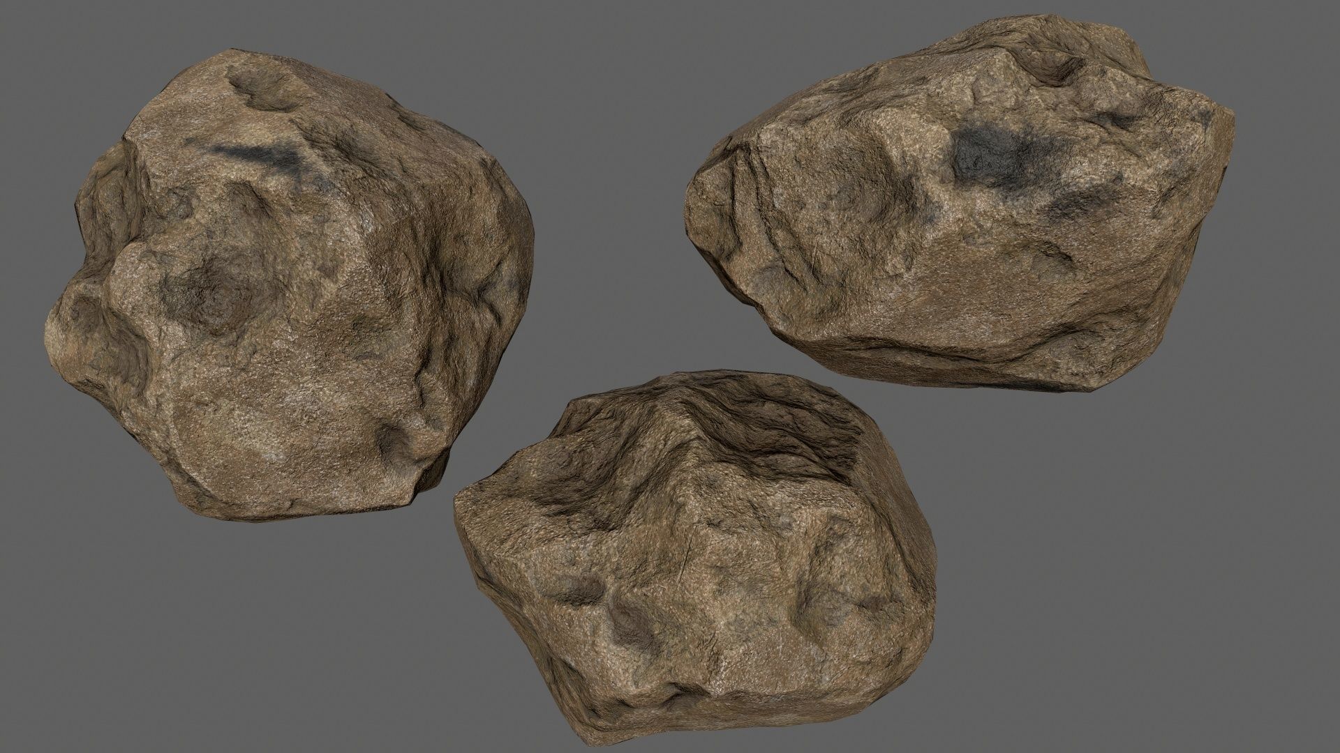 desert rocks Low-poly 3D model_4
