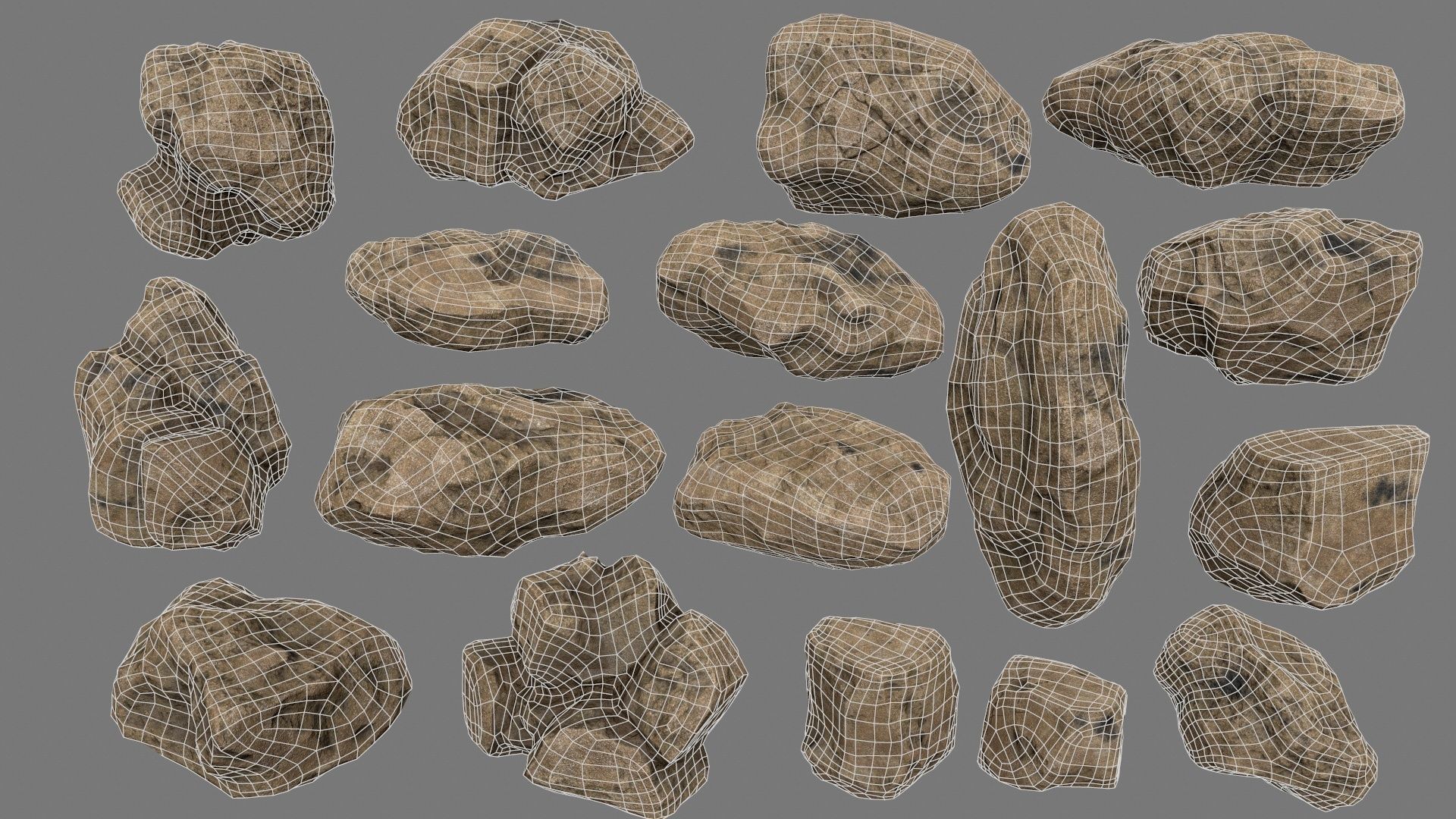 desert rocks Low-poly 3D model_18