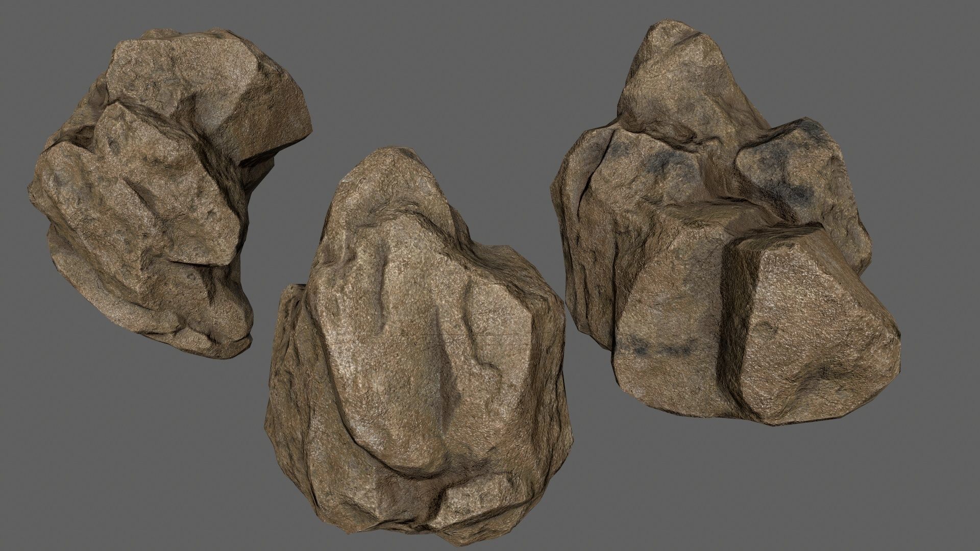 desert rocks Low-poly 3D model_12