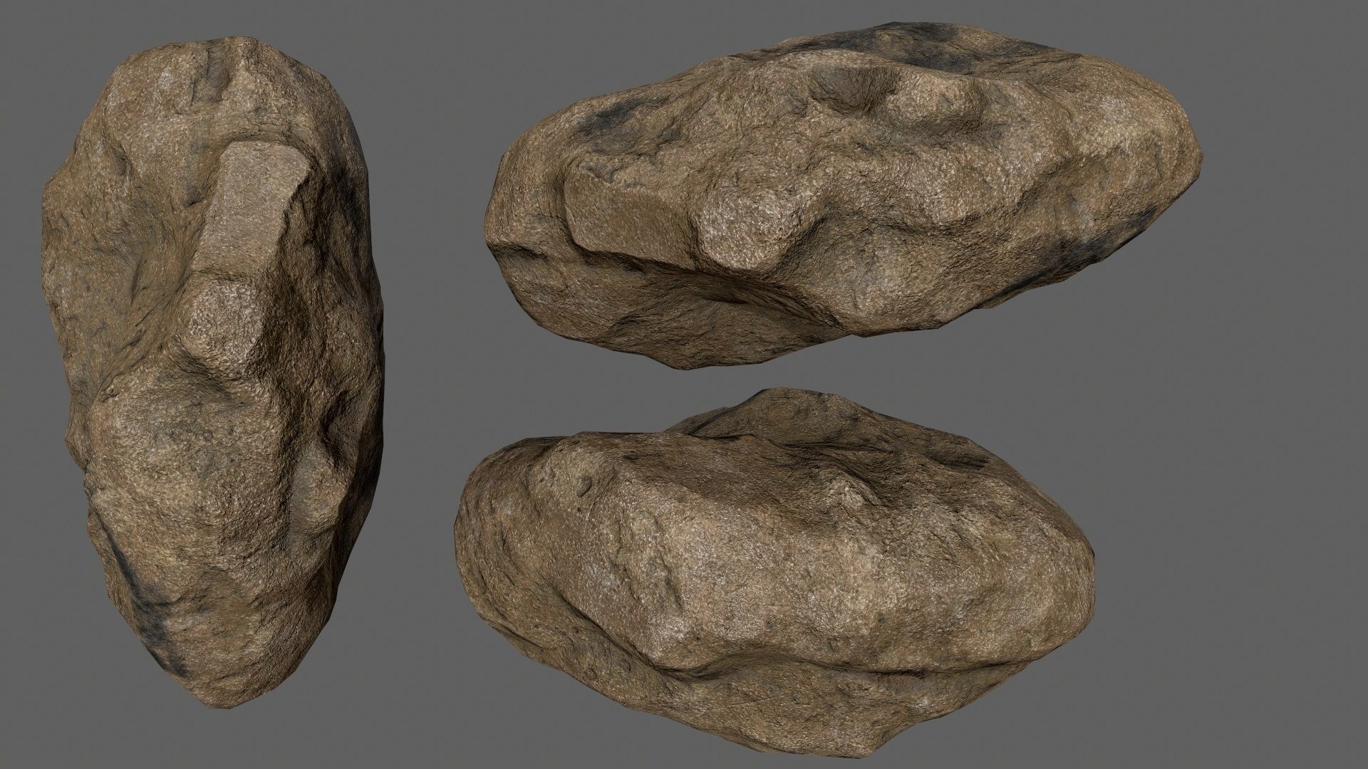 desert rocks Low-poly 3D model_1