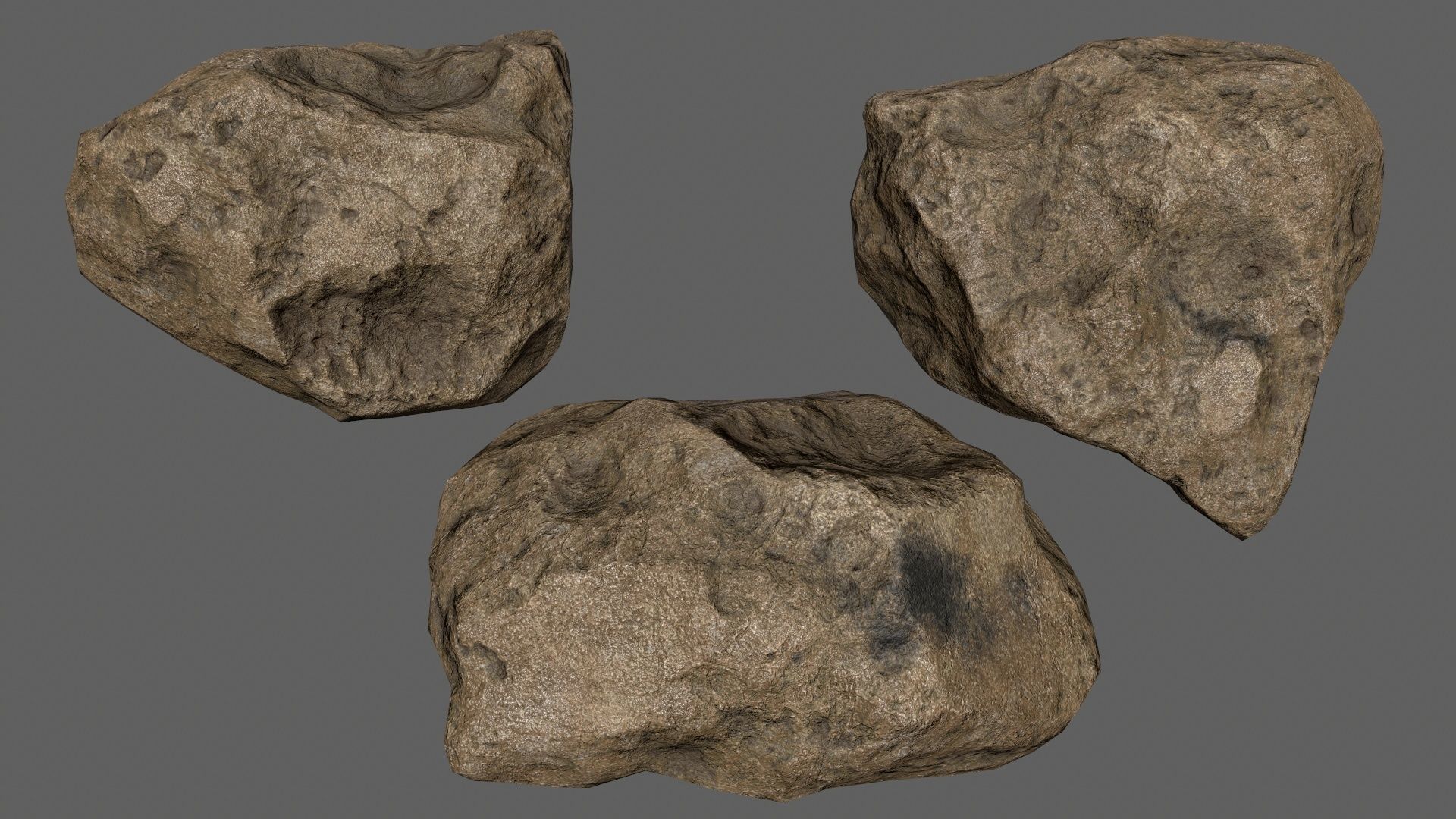 desert rocks Low-poly 3D model_3