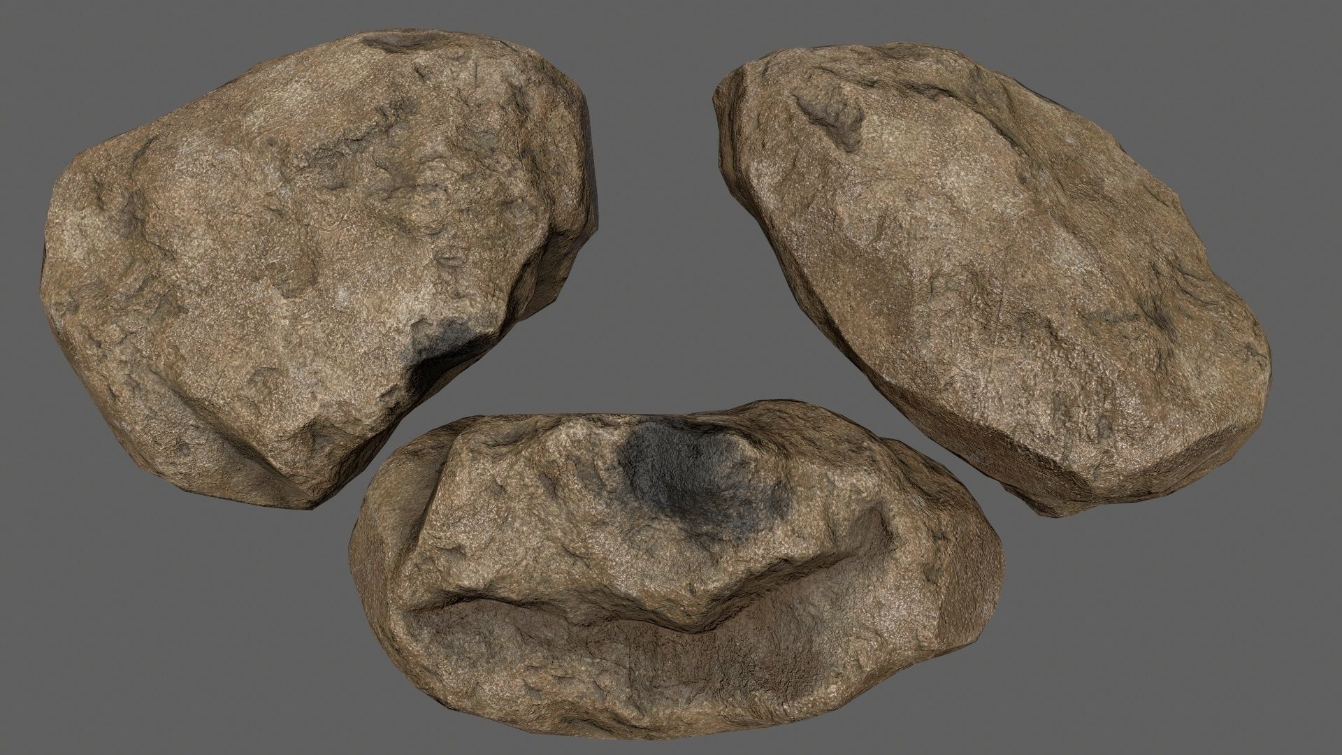 desert rocks Low-poly 3D model_2