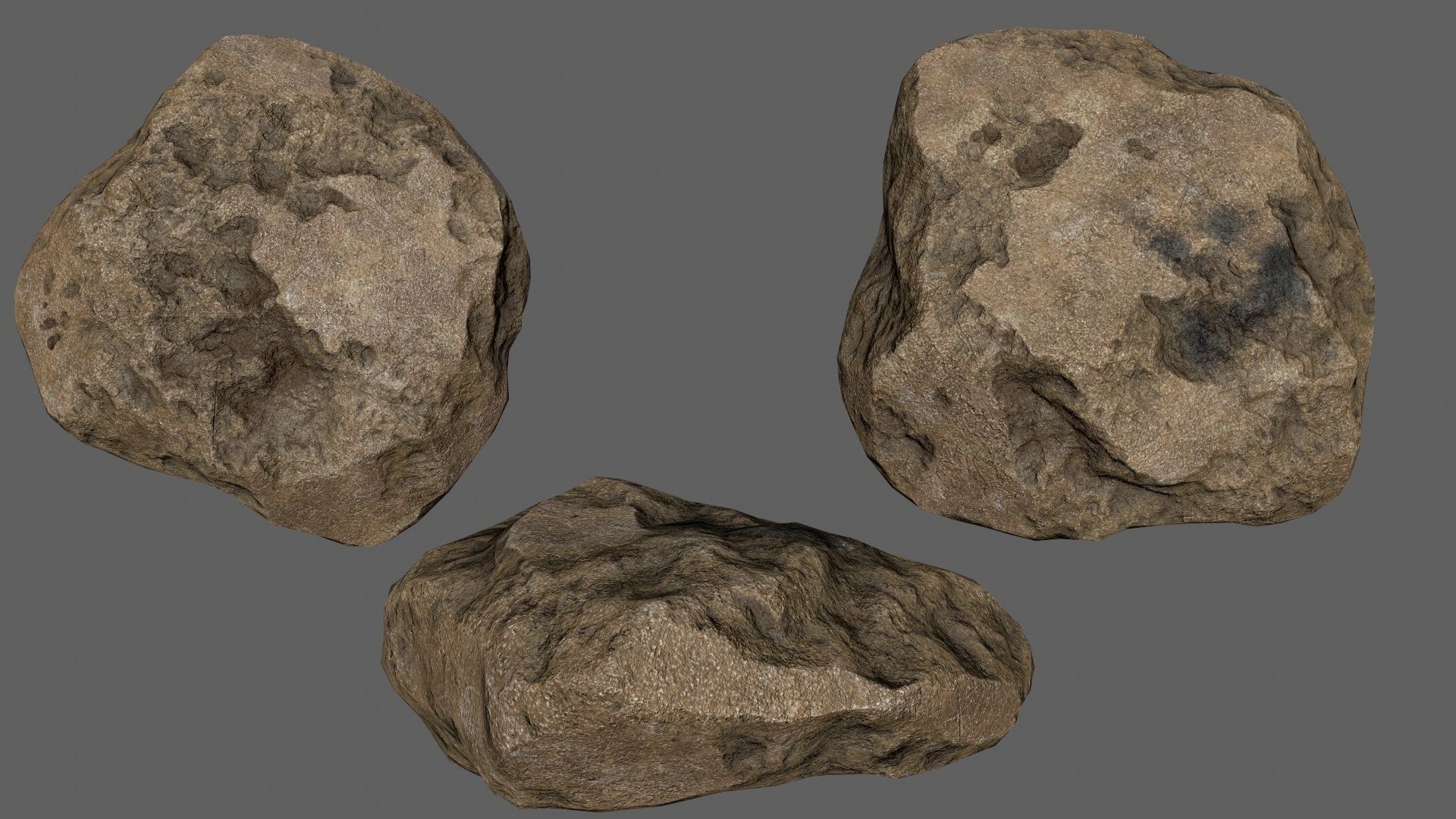 desert rocks Low-poly 3D model_5