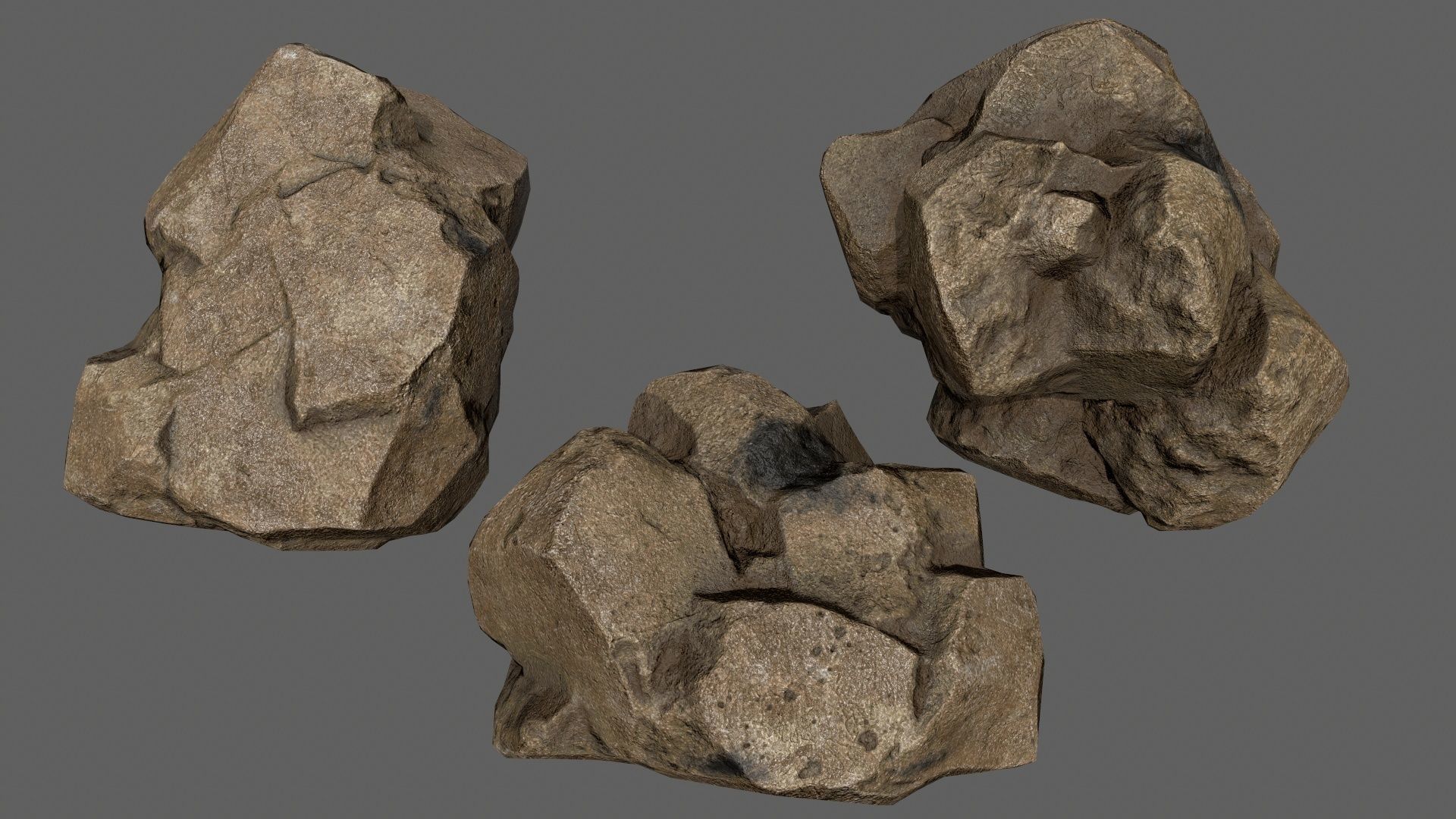 desert rocks Low-poly 3D model_11