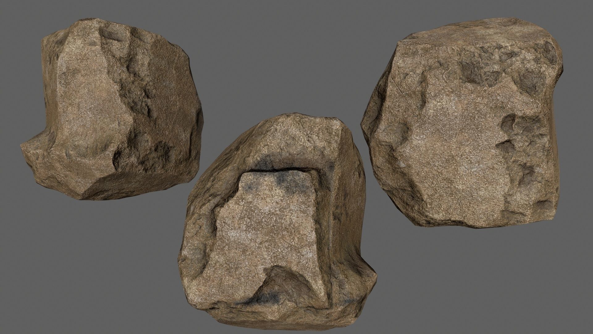 desert rocks Low-poly 3D model_6