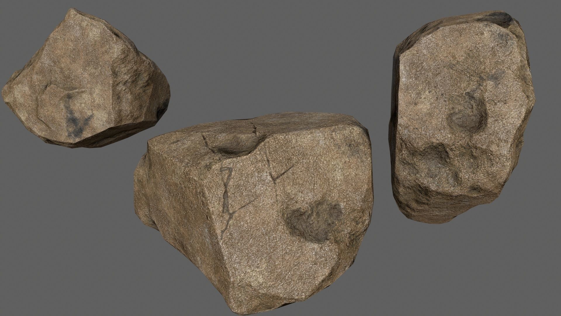 desert rocks Low-poly 3D model_7