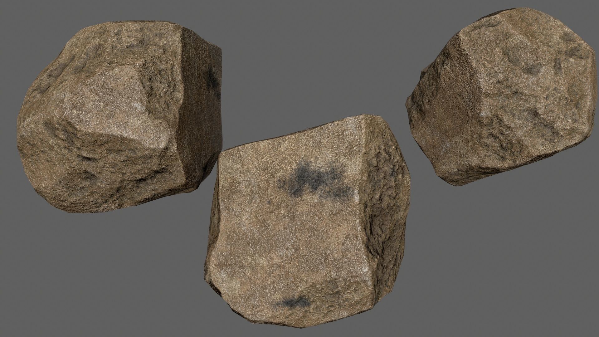 desert rocks Low-poly 3D model_9