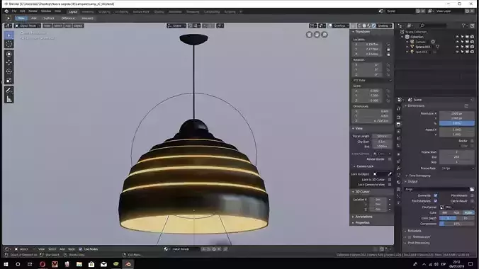 Lamp modeled in blender 