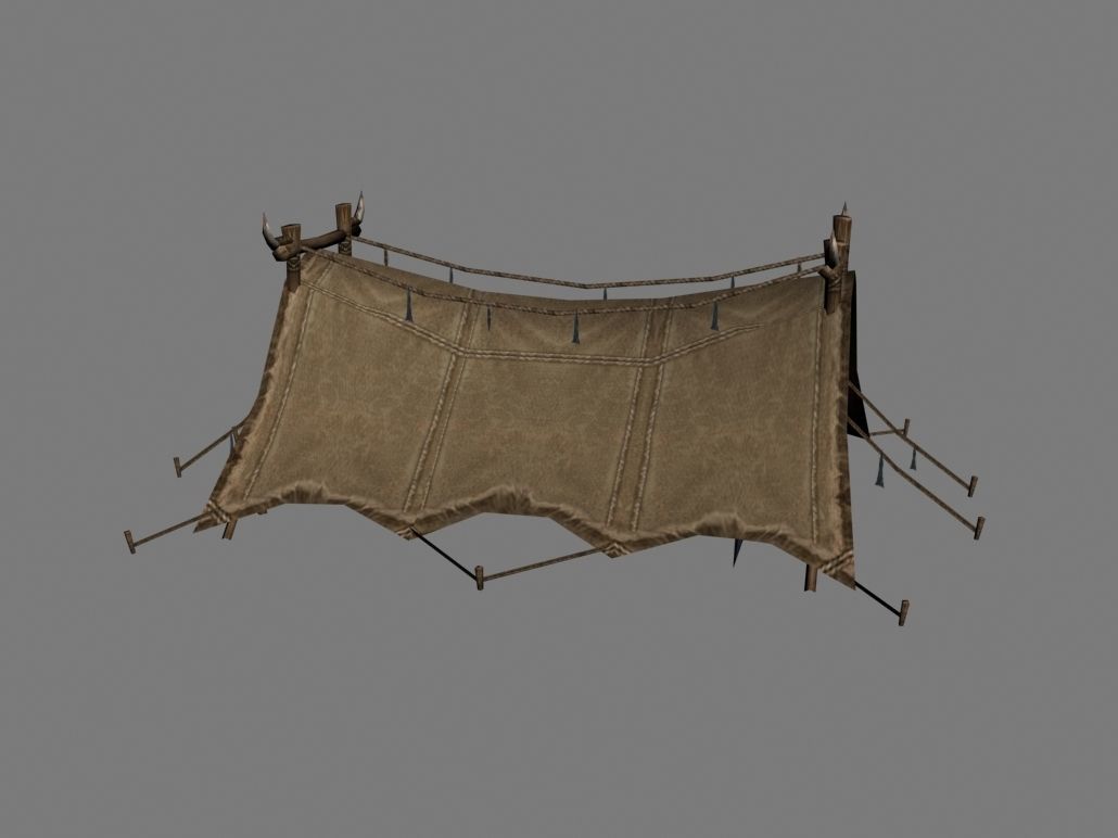 tent camping Low-poly 3D model_3