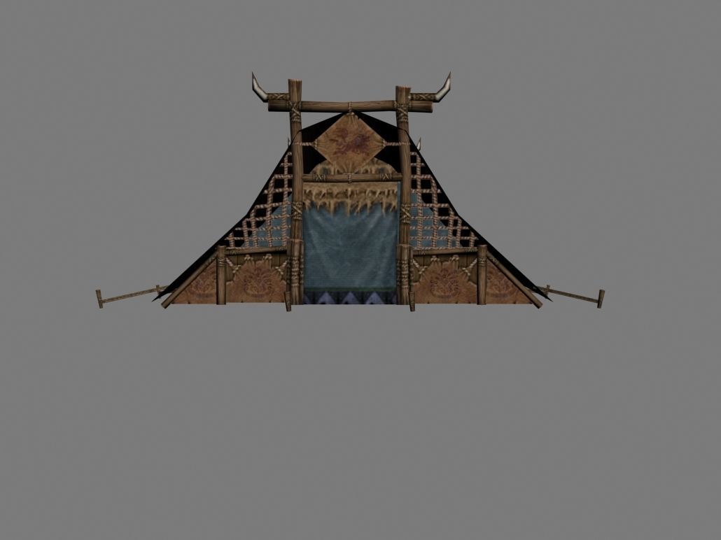 tent camping Low-poly 3D model_2