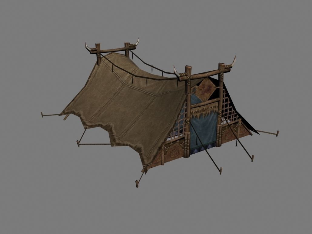 tent camping Low-poly 3D model_1