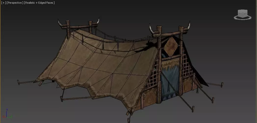 tent camping Low-poly 3D model_0